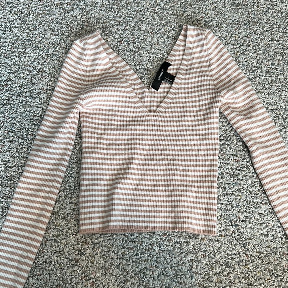 F21 cropped knit long sleeve